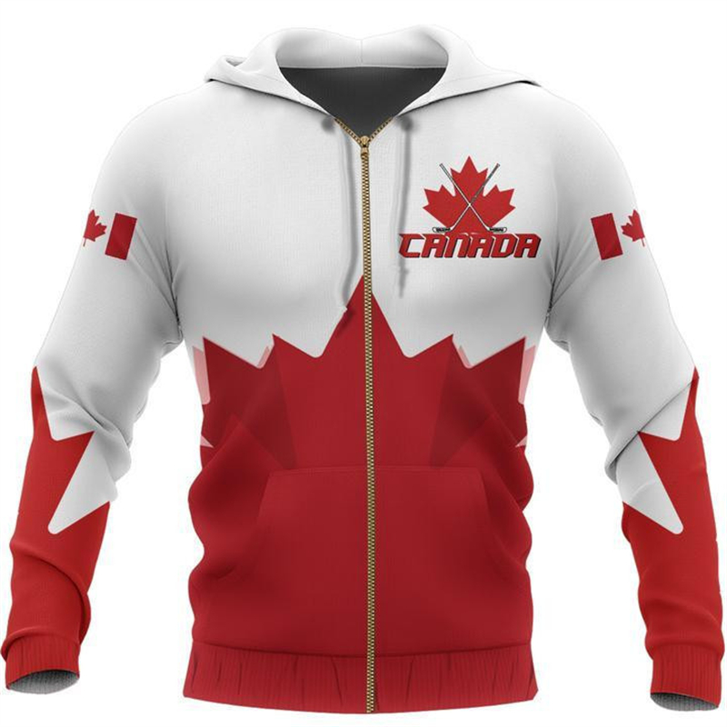 Canada Flag 3d Printed Zip Up  - Street Fashion Canada review and price